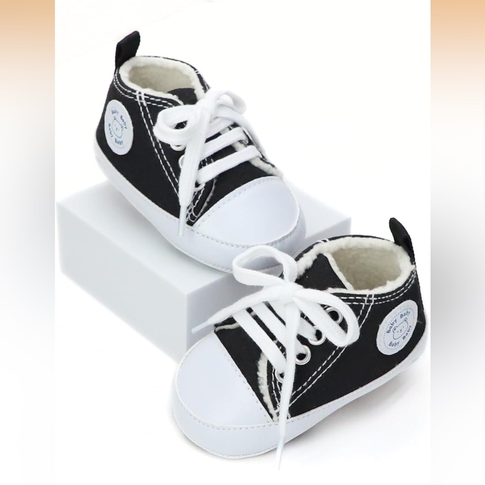 Classic Black and White Kids Sneakers